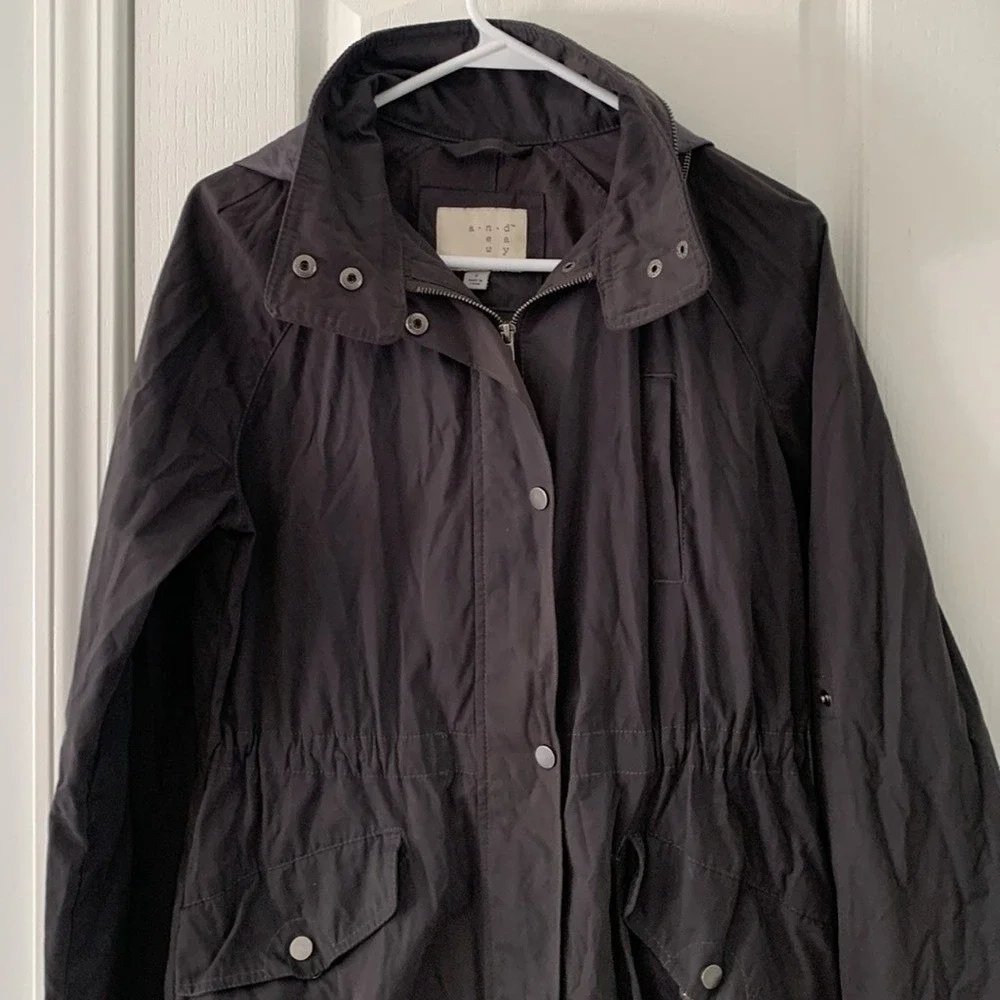 A New Day Lightweight‎ Gray Utility safari Jacket size Small hooded